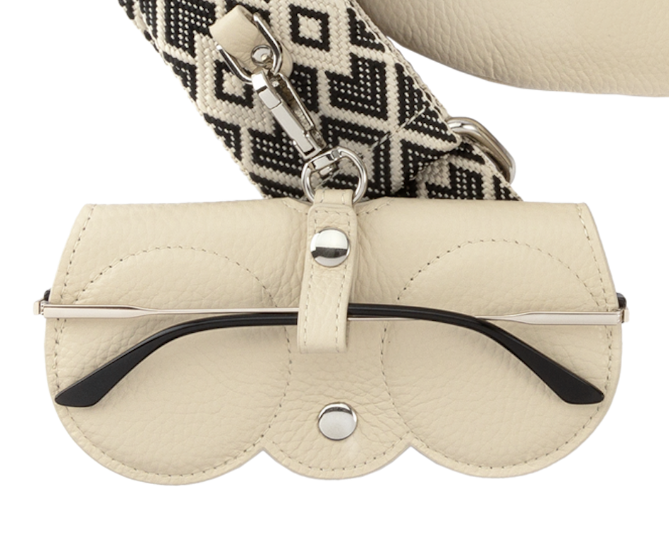 Briletui beige leer Jackie L zonnebrillen