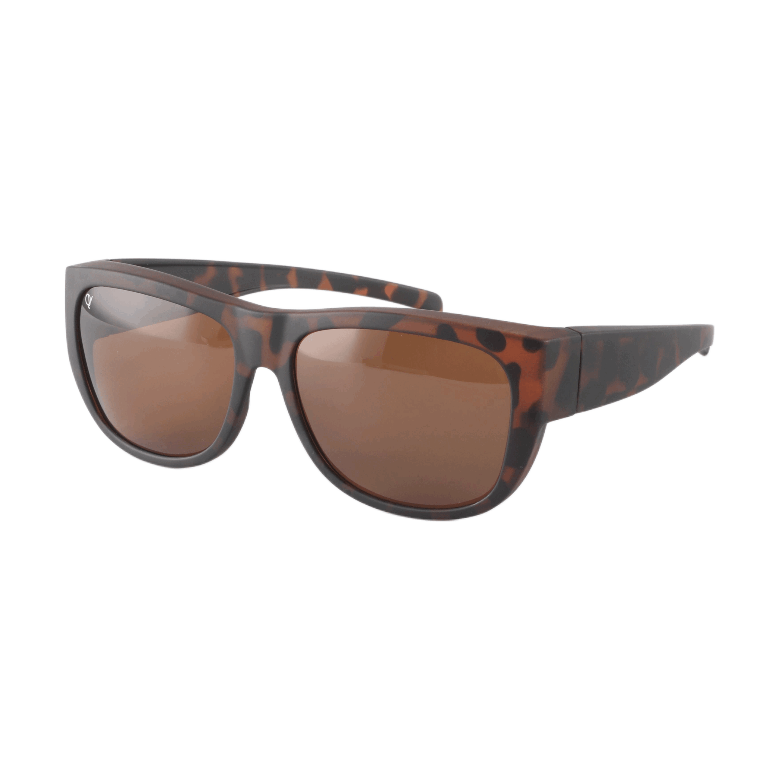 Overzetzonnebril QV-A102BB donker havana links aanzicht