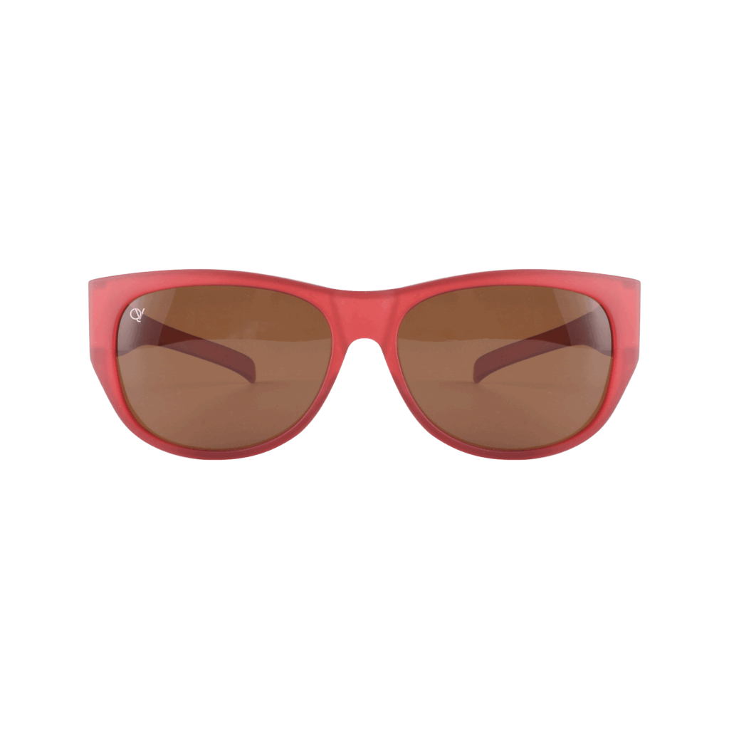 Overzetzonnebril QV-A102DB mat kristal rood