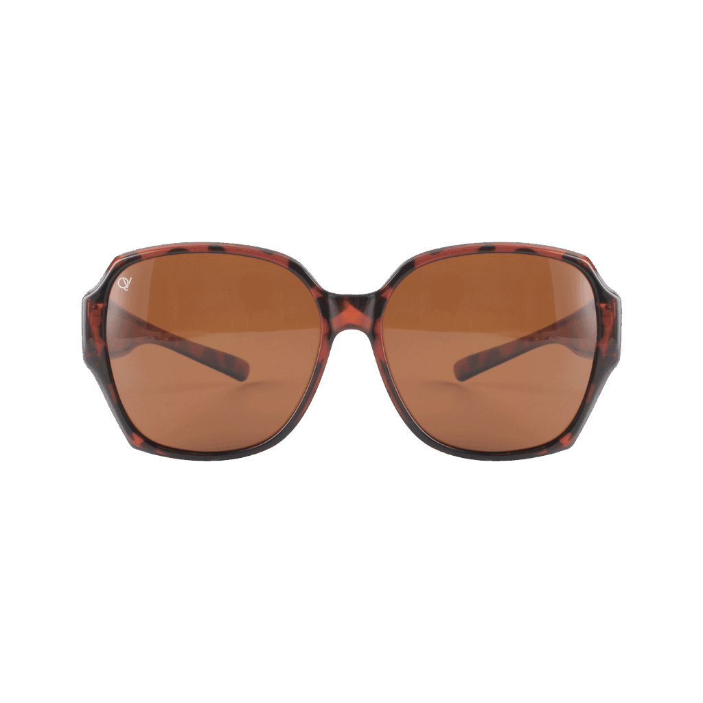 Overzetzonnebril QV-A107BB Shiny donker Havana