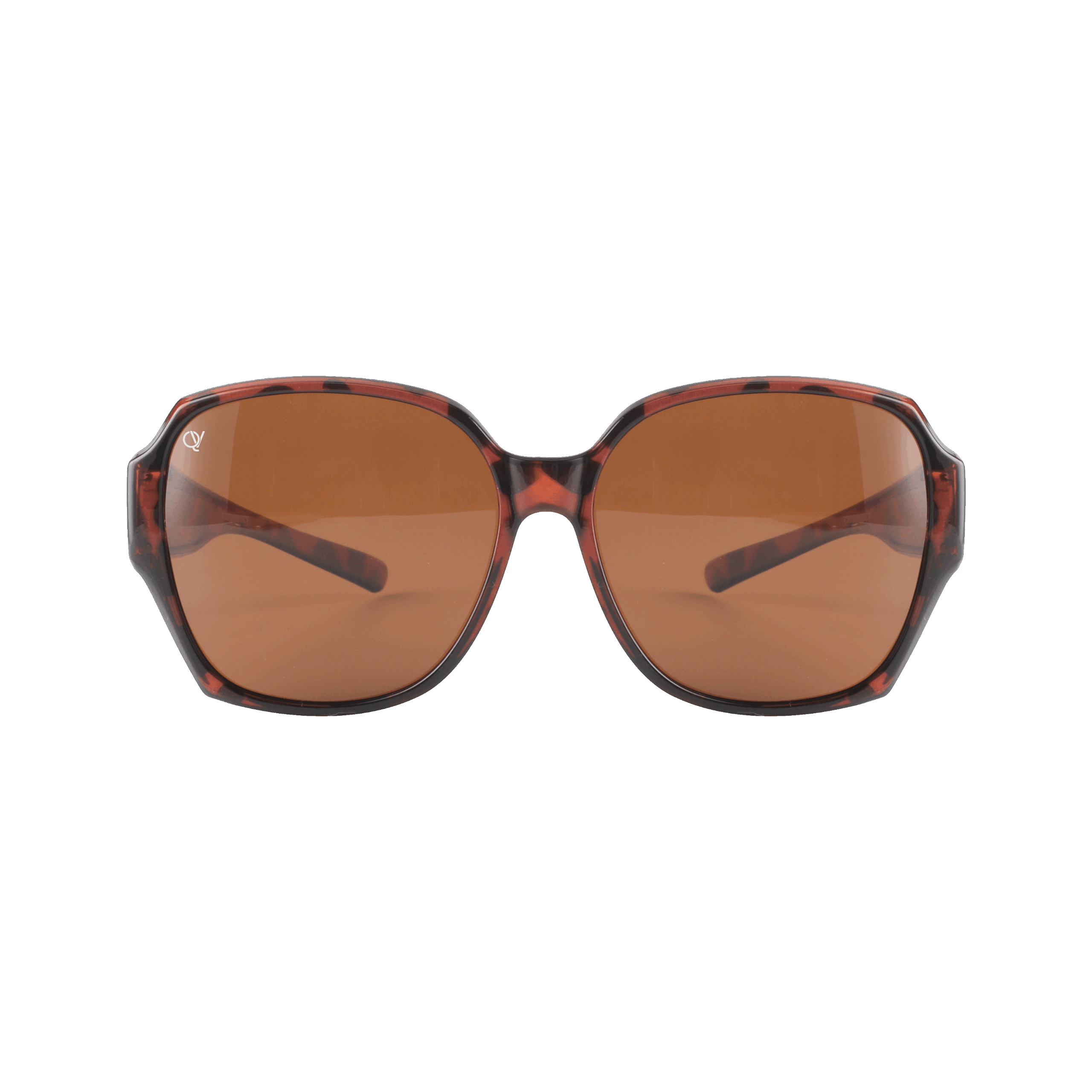 Overzetzonnebril QV-A107BB Shiny donker Havana