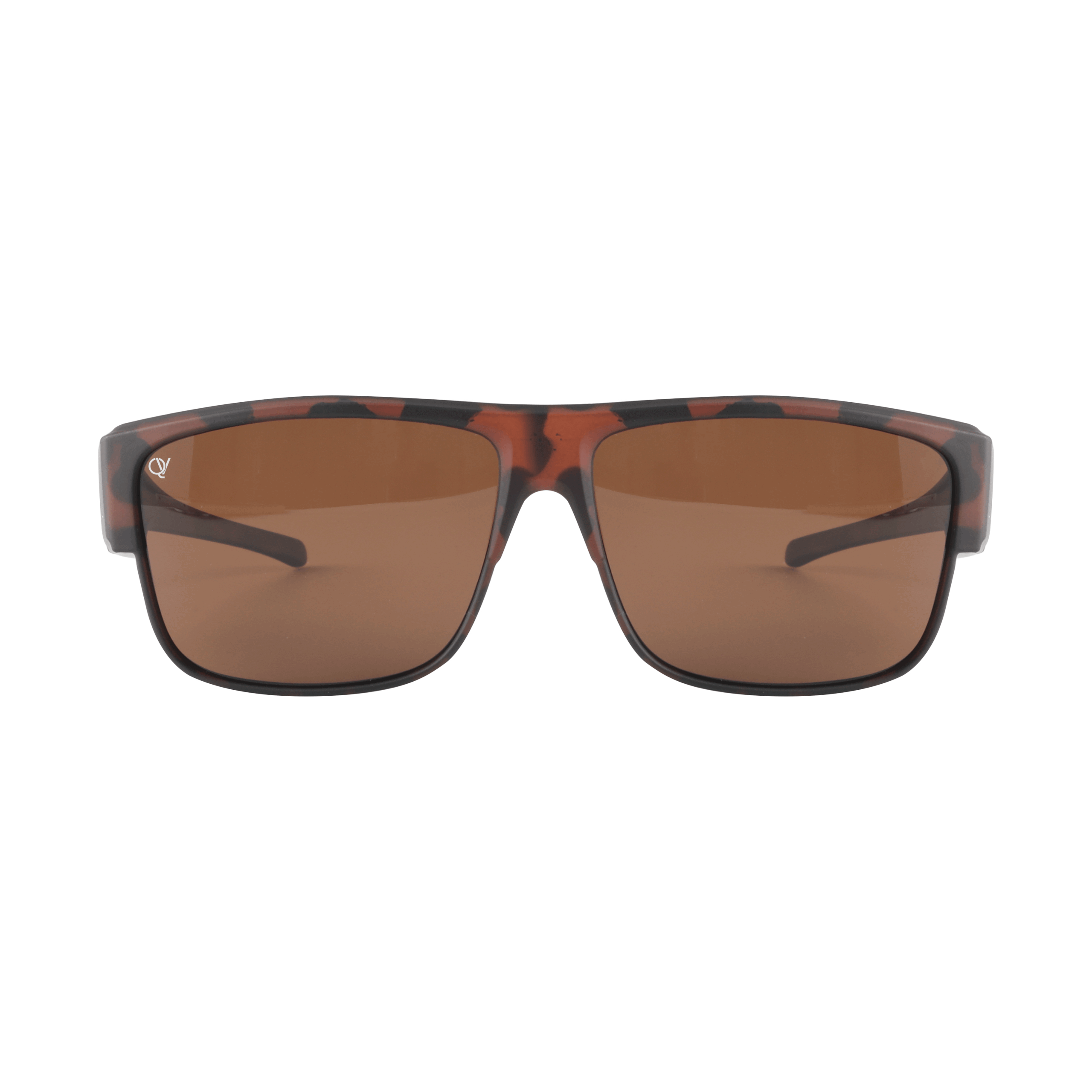 QV-A108BB mat Havana is een rechthoekige overzetbril in de kleur donker mat havana