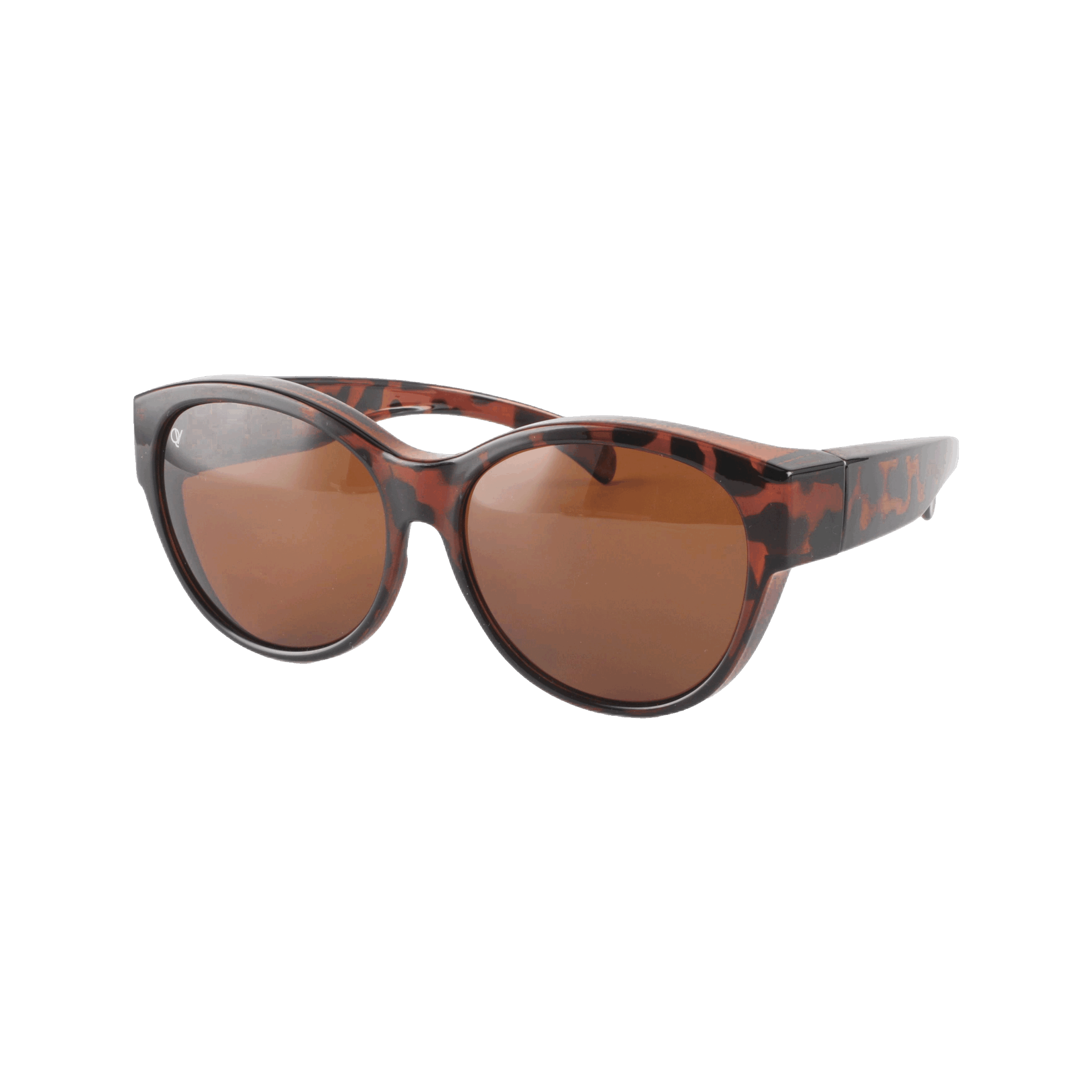 Overzetzonnebril QV-A110BB donker havana links aanzicht