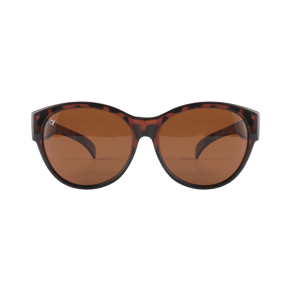 Overzetzonnebril QV-A110BB donker havana