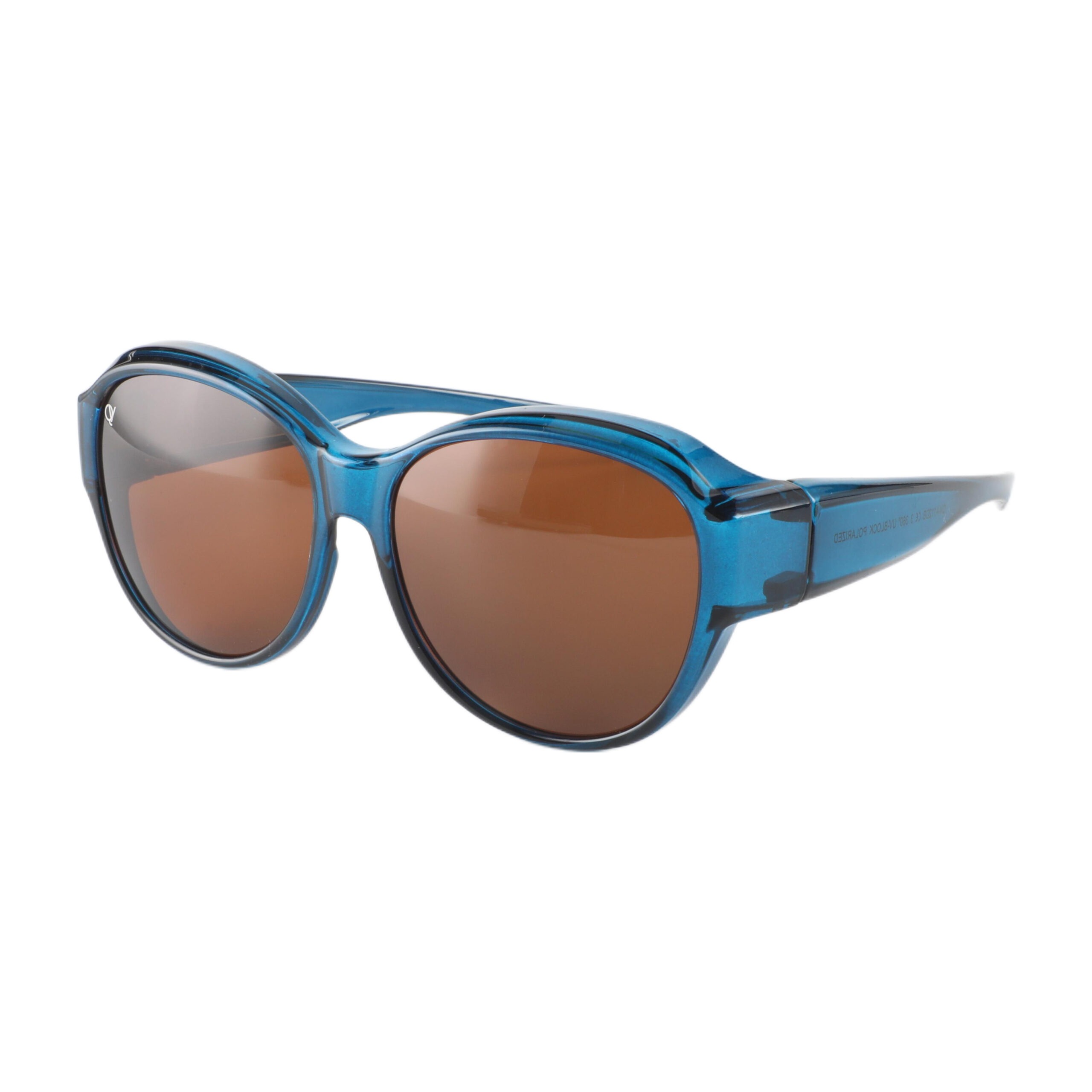 Overzetzonnebril QV-A112DB shiny blauw links aanzicht